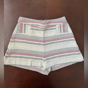 BCBGeneration High Waist Striped Shorts - Red, White, and Black